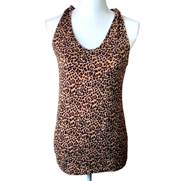 Emme Jordan Leopard Razorback Tank Top Size Large - Picture 1 of 5